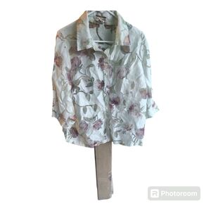Notation flower sheer blouse 1x